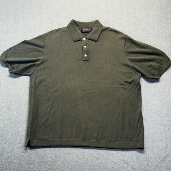 Brooks Brothers Other - Brooks Brothers Mens Large Olive Green 100% Cotton Short Sleeve Knit Polo Shirt